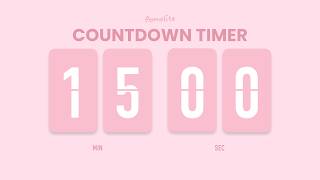 🌸 Pink Focus Timer | 15-Minute Countdown Timer ⏳ | Minimal Flip Clock
