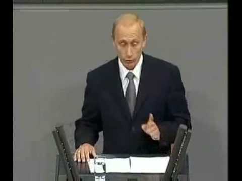 Путин говорит на немецком языке 1/3