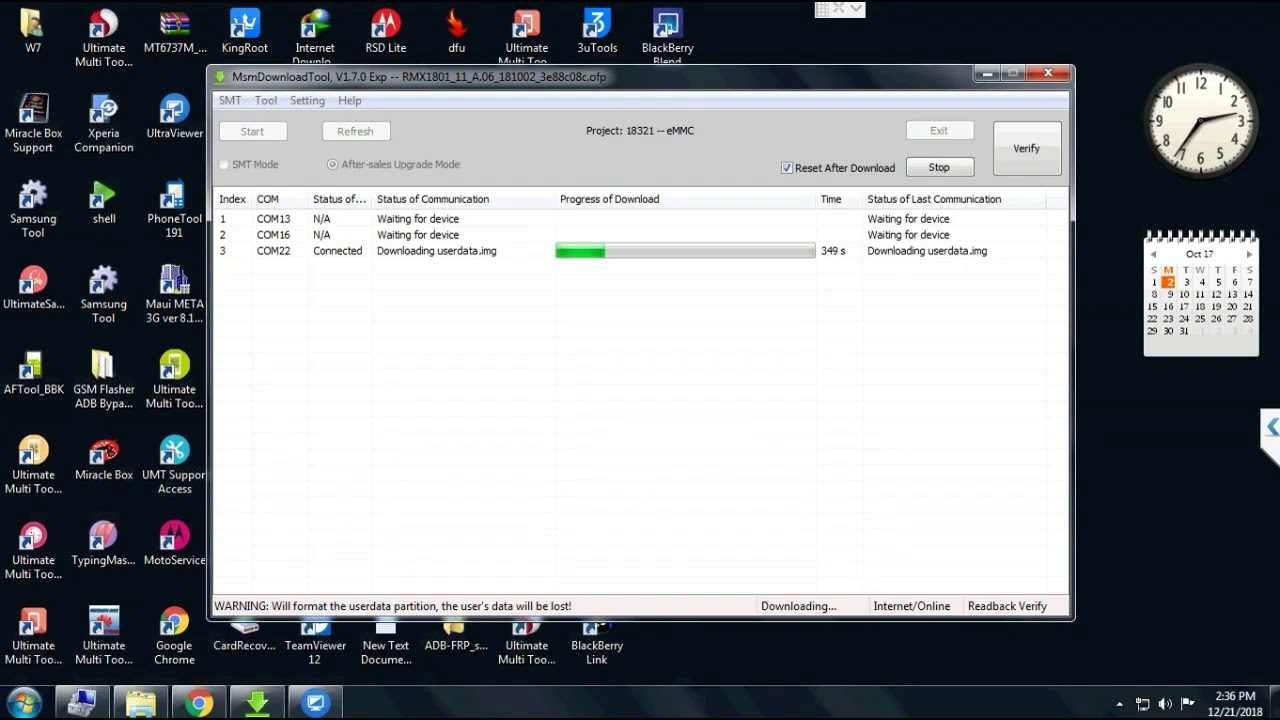 Realme 2 Pro RMX1801 Flashing FRP Pattern Password Unlock Done