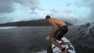 Tahiti sunset sup surf sesh