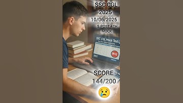 ssc selection post mock test score 144/200😢#ssccgl #motivation