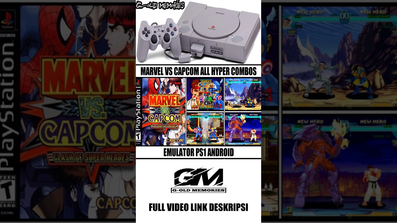 Marvel vs Capcom - All Characters Hyper Combos | Best PS1 Games | Emulator PS1 Android