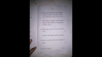 applied &money banking (vbu)question paper sem1 commerce