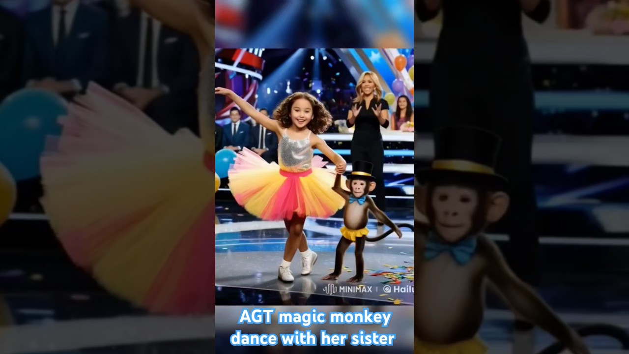 Magic monkey dance with her sister on American got talent stage 