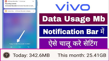 Vivo Data Usage Notification Status Bar Me Kaise Chalu Kare Data Mb Ko Uper Kese Lagaye On Kare
