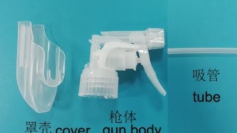 All plastic trigger sprayer assembly machine-gun body, cover, tube inserting 3 parts assembling