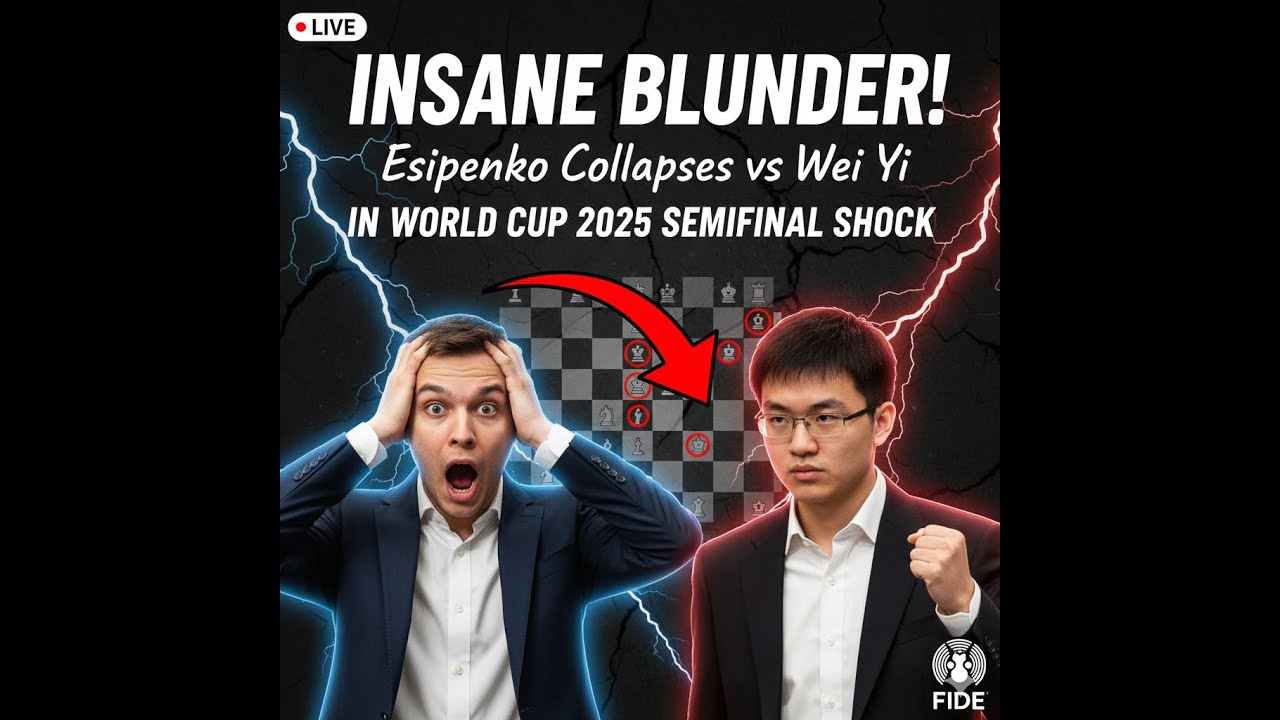 “INSANE BLUNDER! Esipenko Collapses vs Wei Yi in World Cup 2025 Semifinal Shock!”