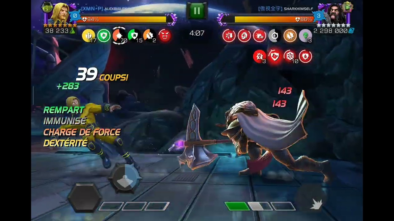 MCOC war XMN-P vs Universal Stars : N02 Sentry r3 vs Serpent R5 !!!!!