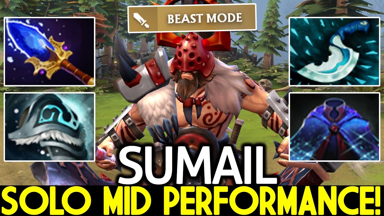 SUMAIL [Beastmaster] Godlike Solo Mid Performance! Dota 2