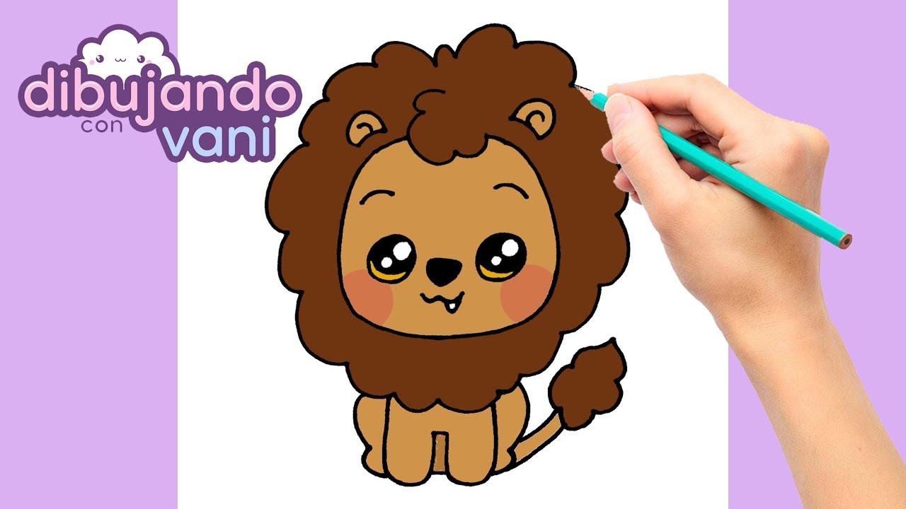 Como dibujar un leon kawaii - YouTube