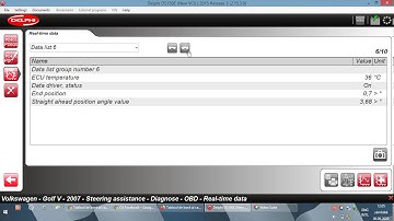 Delphi Ds150 - VW Golf Mk5 - steering assistance real time data