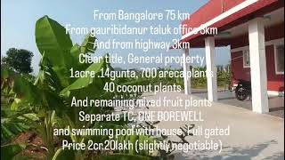 Land for Sales, Near Gauribidanur Taluk Office, 1 Acre 14 Guntas, #land, #farmland, #sale we