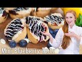 Delicious Mini Blueberry Tarts - with white chocolate drizzle!!