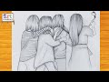 تعلم رسم صديقات رسم سهل تعليم رسم بنات بقلم الرصاص رسم بنات سهل تعليم رسم الشعر خطوة بخطوة 