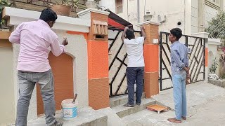 main gate pillars latest new texture design | wall painting ideas
