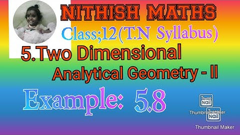 Class:12, Example 5.8, Chapter 5.Two Dimensional Analytical Geometry II