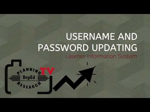 How to Update Username and Password in the LIS (Learner Information System)