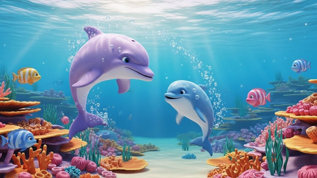 Baby Dolphin Dance Song for Kids | kids nursery rhymes | Baby Song, Cute Dolphin Cartoon 🐬