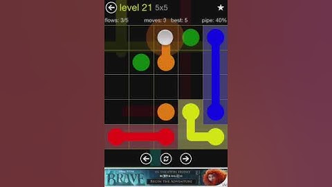 Flow Free 5x5 (Easy) Level 21 Walkthrough