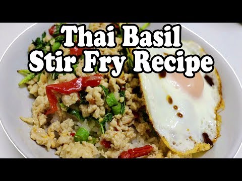 FOOD IN THAILAND: Shopping, Snacking & Cooking in Thailand. Thai Holy Basil Chicken Recipe