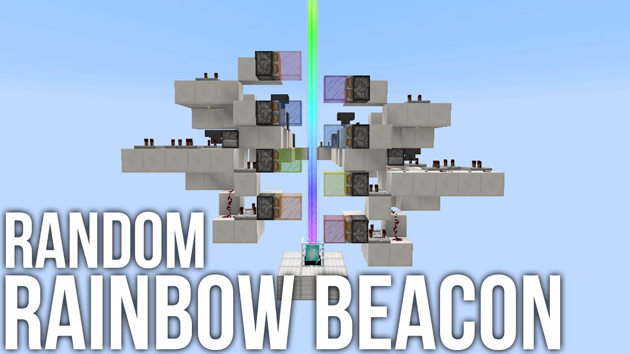 Minecraft - Random Rainbow Colored Beacon - Redstone Invention - YouTube