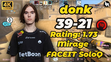 🔥donk (39-21) SoloQ (Mirage) | FACEIT avg. 3400 Elo | Oct 8, 2025 #cs2 #donk