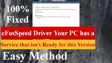 Fixed cFosSpeed Driver Your PC has a Service that isn