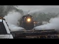 Big steam with the cpkc 2618 swing bridge in action with tug cpkc manifest drone view and bnsf