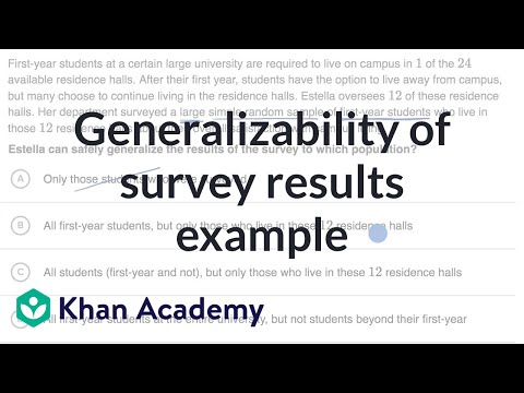 Generalizabilty of survey results example | Study design | AP Statistics | Khan Academy