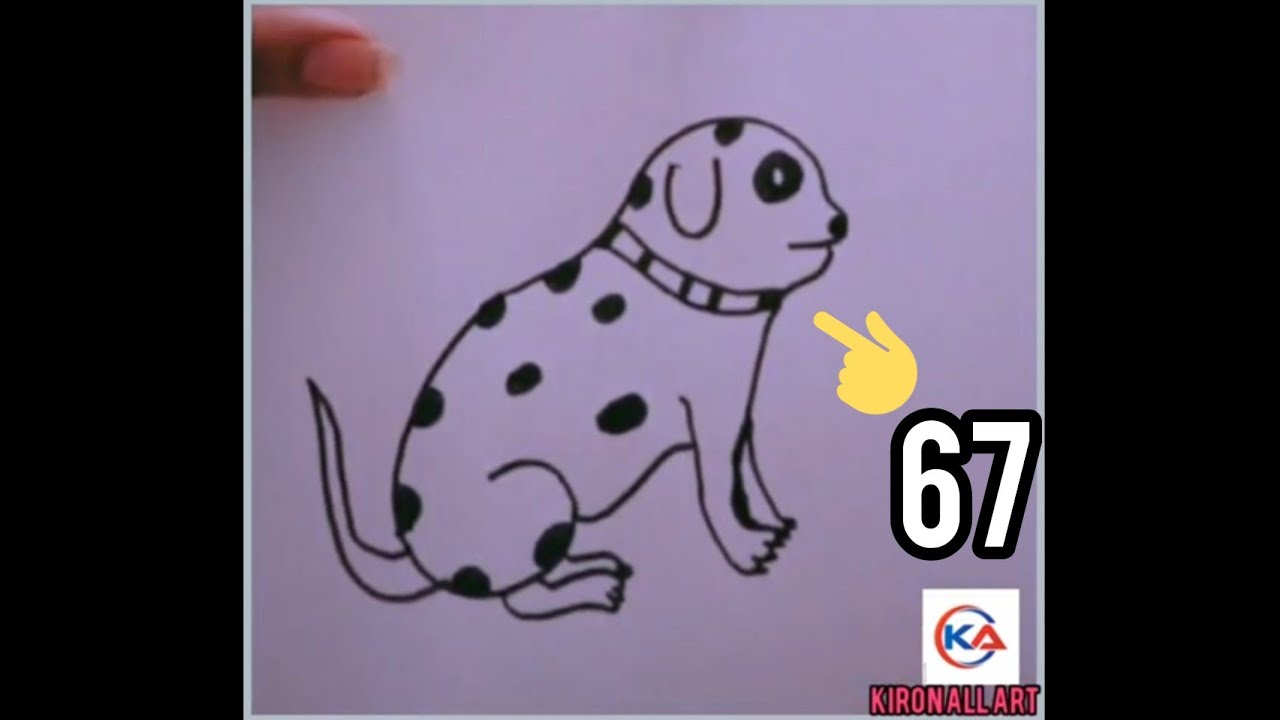 How to Draw 🐕 From number 67 draing step by step - YouTube