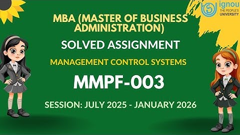 MMPF-003 MBA Solved Assignment 2025-2026 | IGNOU MBA 3rd Semester Assignment Solution 2k25 Video