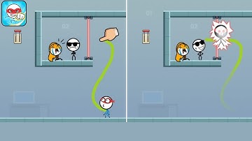 Attack Draw Line Gameplay Walkthrough Levels 1-20 - Stickman Brain Puzzle Game