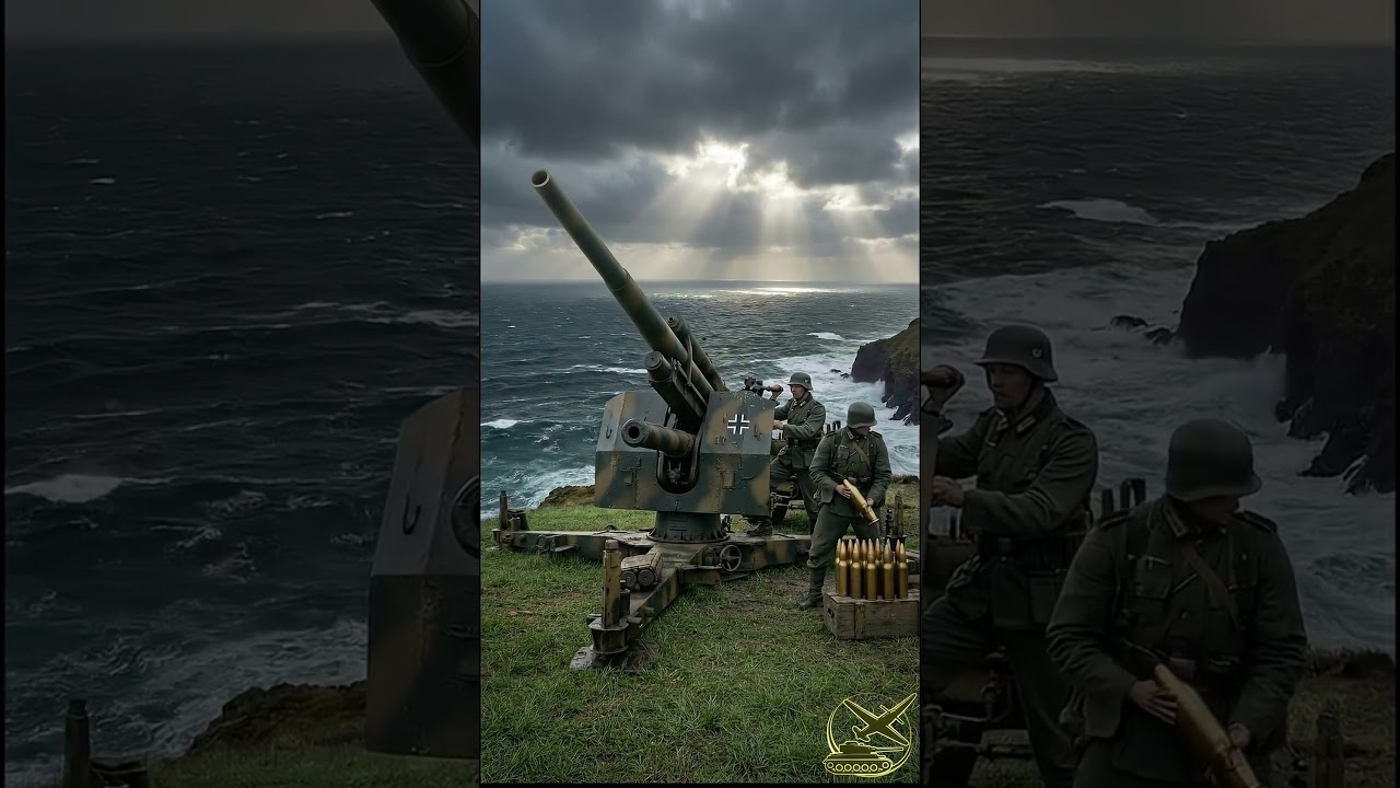 German 8.8 cm Flak 36 gun emplaced in coastal anti-aircraft and anti-tank position
