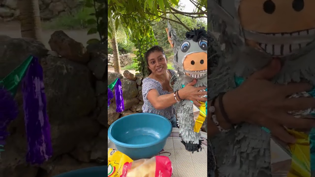 sorpresa llegamos al pueblo para romper piñata🪅