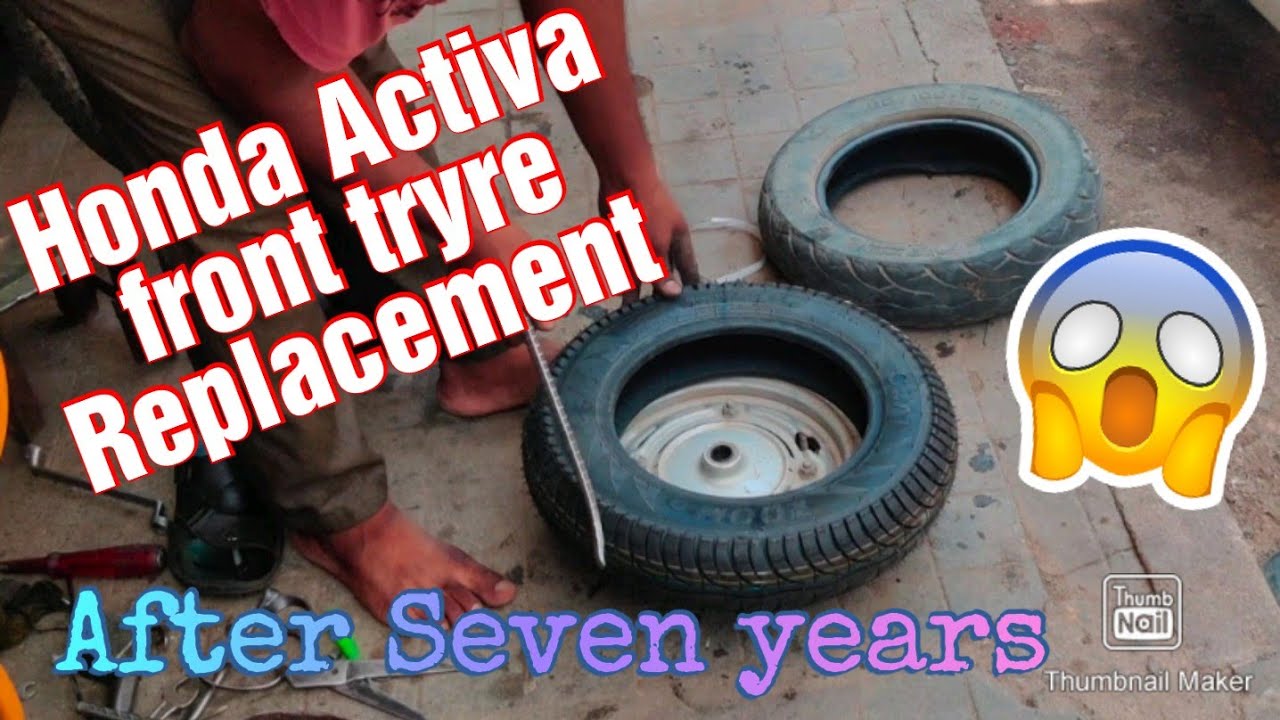 How to Replacing honda activa front tyre YouTube