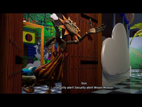 Sun kicking Gregory out of daycare in 3rd Person View - Five Nights at Freddy's: Security Breach