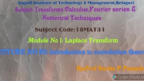 18MAT31:Transform Calculus,Fourier series & Numerical Techniques