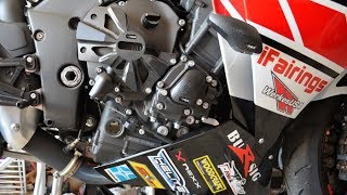 T-Rex Review Frame Sliders Engine Case Covers Spools and Strapless Tie Downs for Yamaha R1