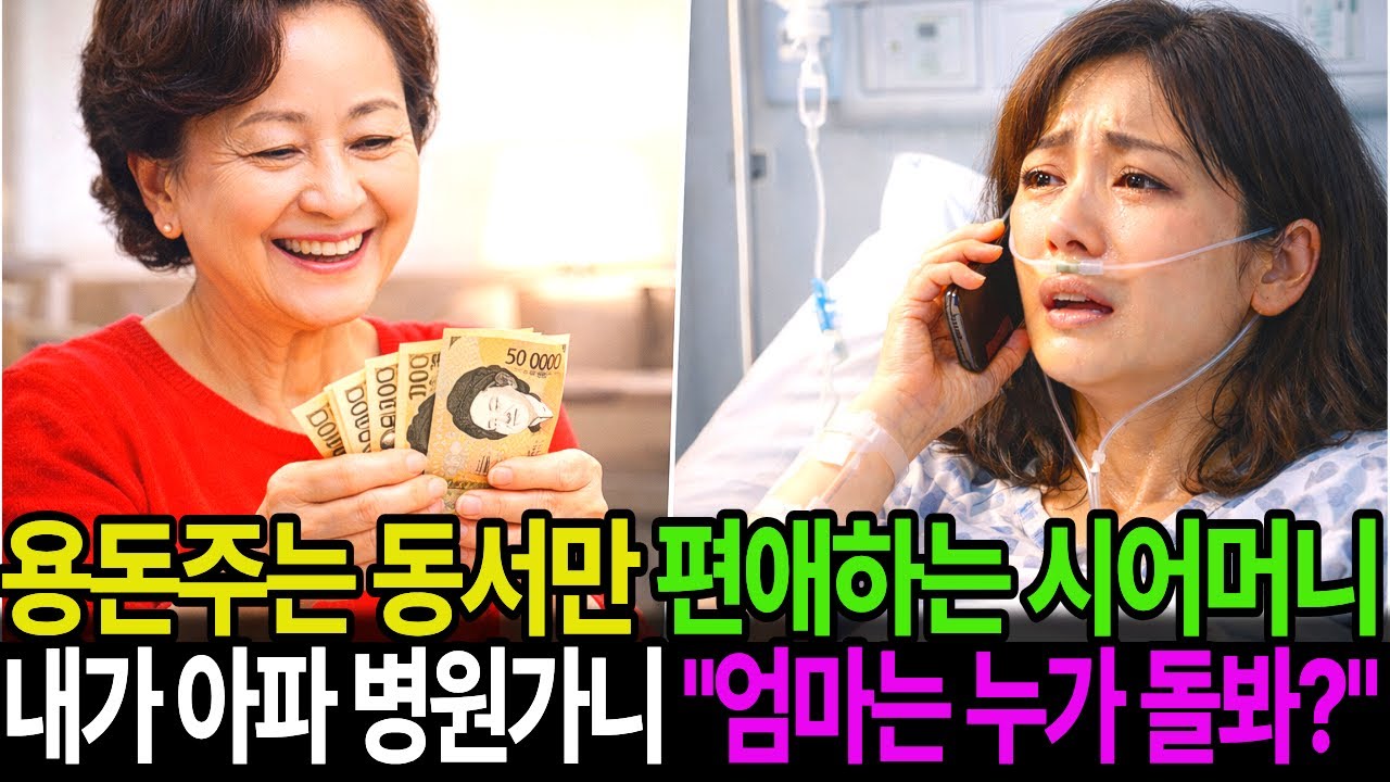 용돈 주는 동서만 편애하는 시모 내가  병원가니 