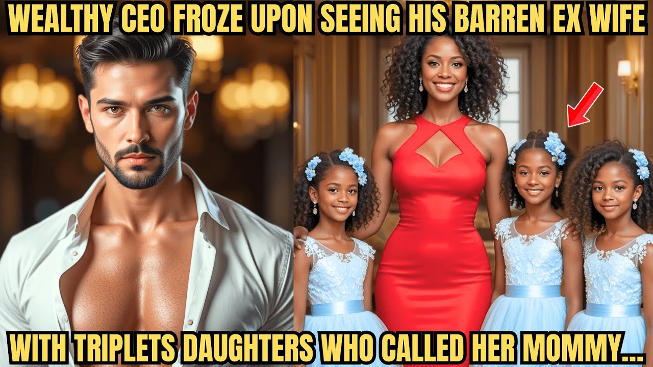 WEALTHY CEO FROZE UPON SEEING HIS BARREN EX WIFE WITH TRIPLETS DAUGHTERS WHO CALLED HER MOMMY…