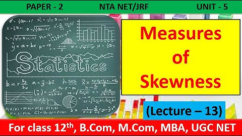 Business Statistics| Measures of Skewness | For NTA NET/JRF,  12th, B.com, M.com, MBA, CA, CS