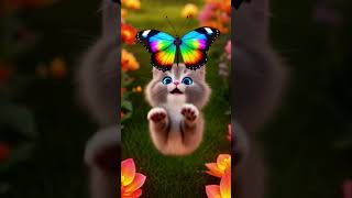 Milo &amp; Magical Butterfly Adventure! 🐱🦋 (36s Cute Story) #Shorts