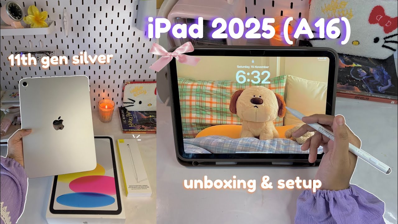 iPad 11th gen A16 silver unboxing🤍*Aesthetic* setup Bangladeshi🇧🇩✨2025 ipad camera test 📷