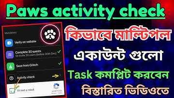 Paws Activity check task Complete |  Paws Airdrop New Task Today | Paws Activity Check Problem