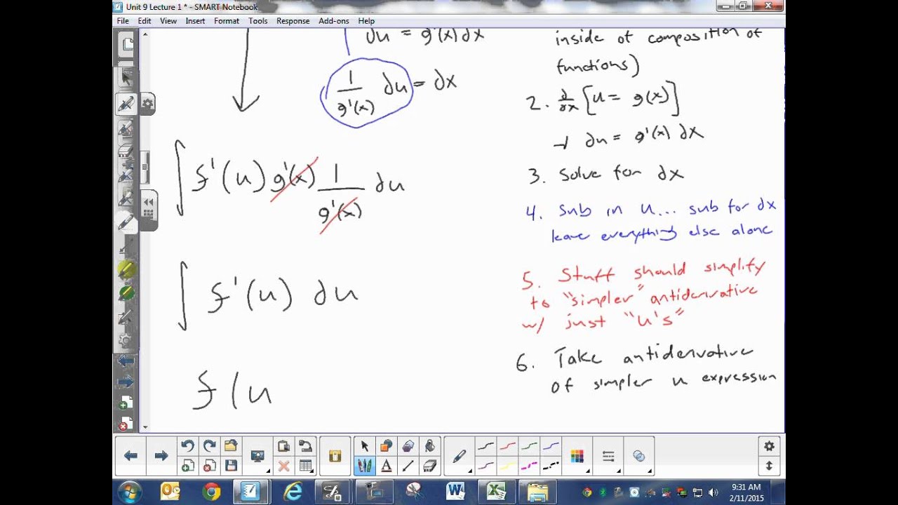 Unit 9 Lesson 1 - U Substitution - YouTube