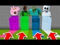 Minecraft PE : DO NOT CHOOSE THE WRONG WATERFALL! (Peppa Pig, Nightmare Baldi, Zombie & Marshmello)