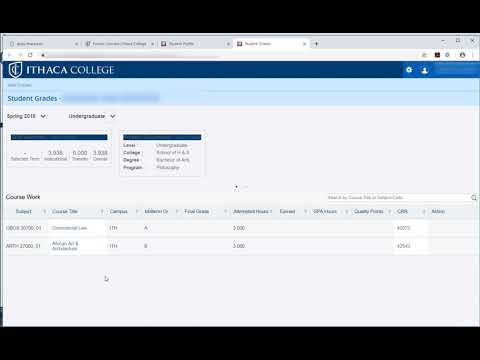 Ithaca College Student Midterm grades Using HomerConnect 9 App