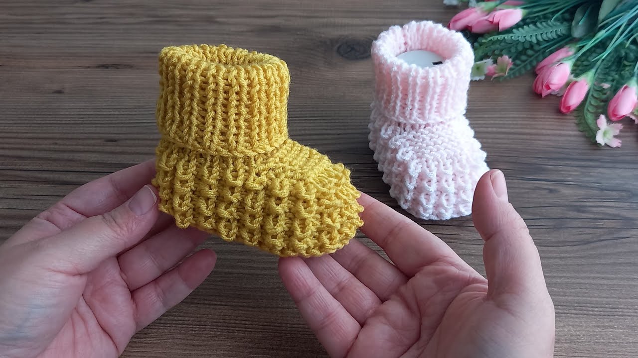✅️🍀Yenidoğan {0☆3 Ay} Bot Patik Modeli ✅️🍀{0☆3} months knitted booties pattern
