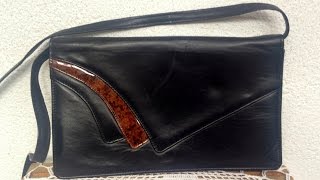 Modern Minimalist 80s Messenger Bag - Simple Black Envelope Purse screenshot 5