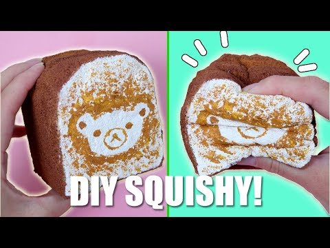 HOW TO MAKE SQUISHY! Diy Rilakkuma Bread Toast Squishy! SLOW RISING!